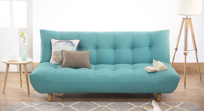 Solonic Fabric Sofa Cum Bed(Blue)